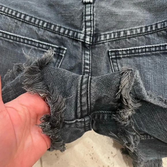 Free People Faded Black Denim Shorts - Picture 6 of 8
